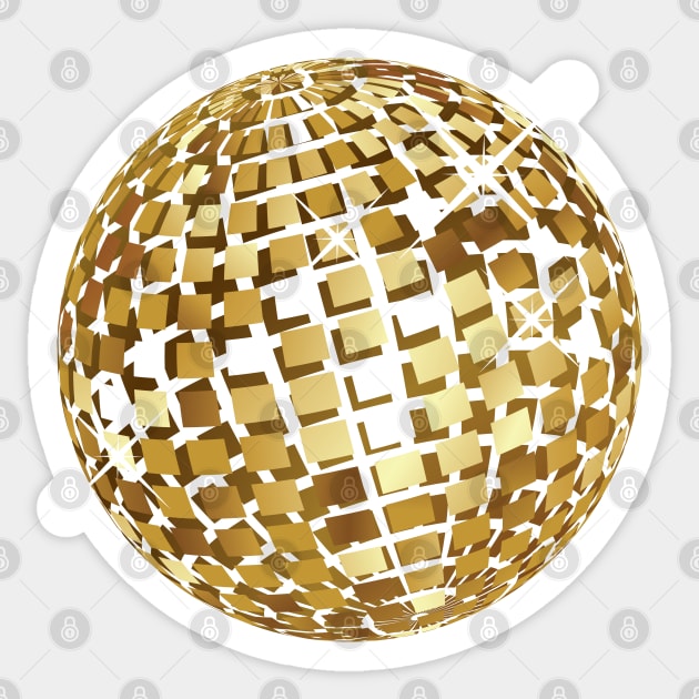 Golden disco ball Sticker by AnnArtshock